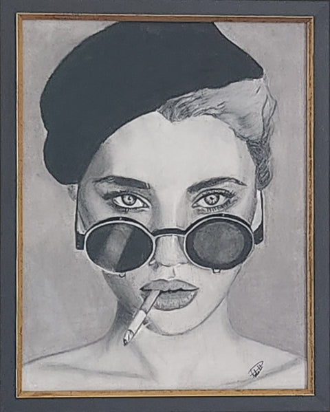 Portrait of Defiance in Charcoal